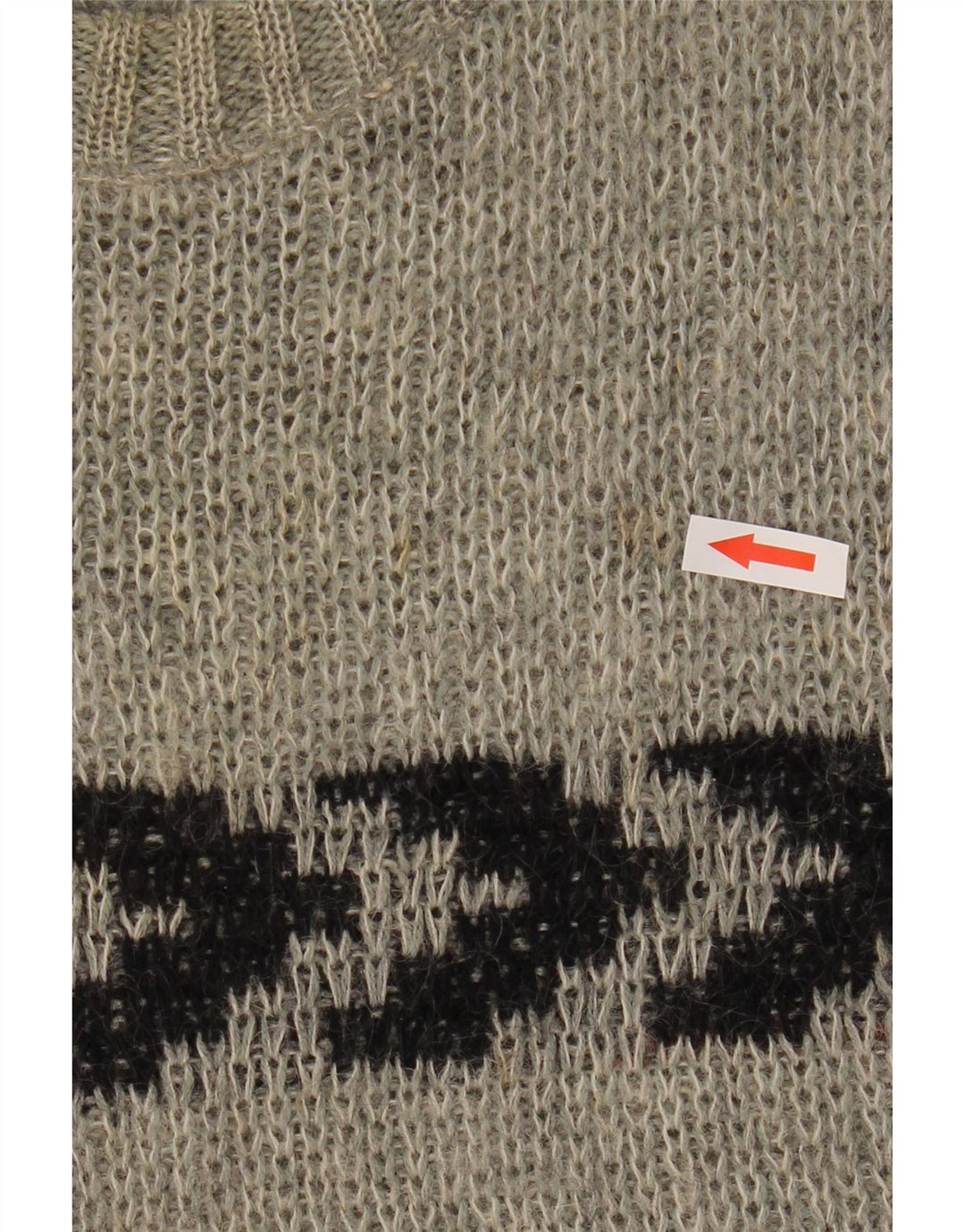 Vintage Mens Crew Neck Jumper Sweater Size 40 Medium Grey Striped