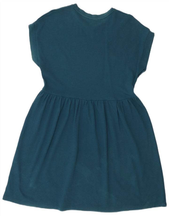 Zara Womens Sleeveless A-Line Dress Medium Navy Blue Cotton