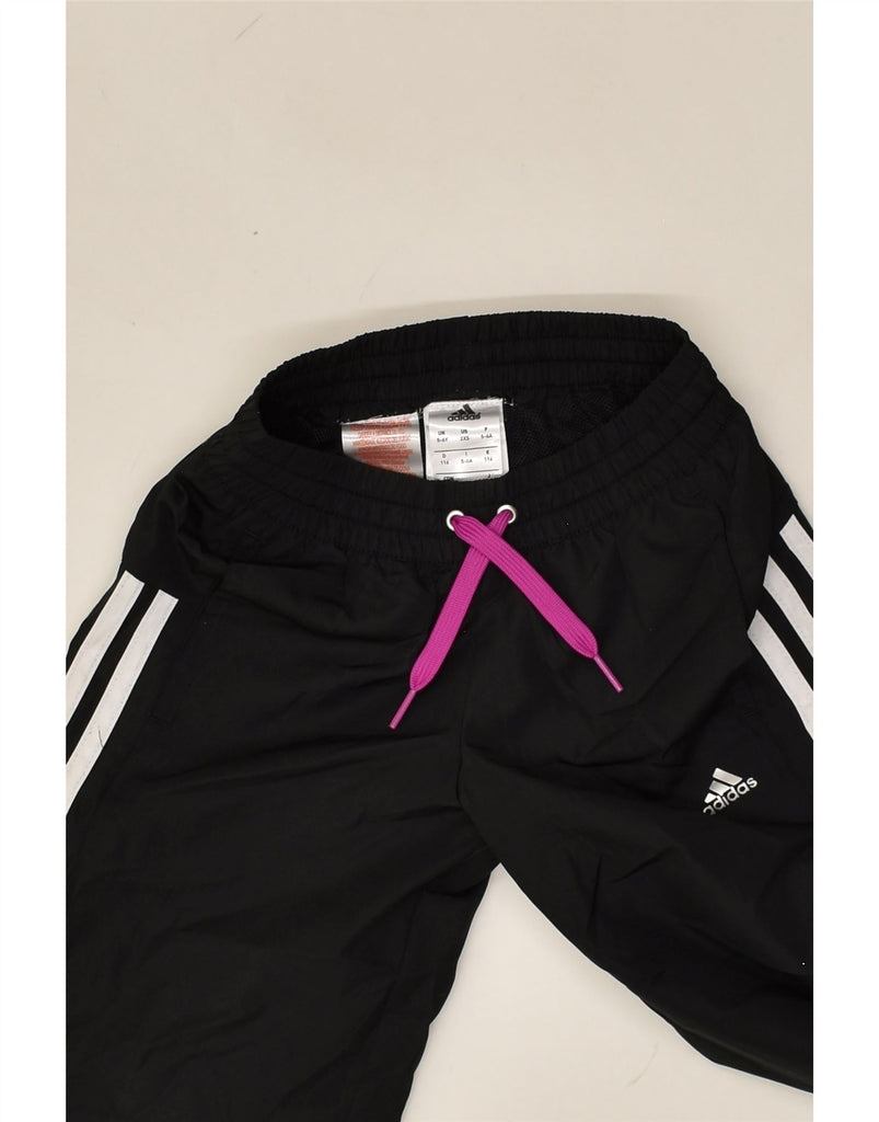 ADIDAS Girls Climalite Tracksuit Trousers 5-6 Years Black Polyester | Vintage Adidas | Thrift | Second-Hand Adidas | Used Clothing | Messina Hembry 