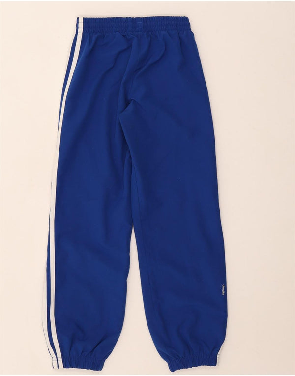 Adidas Boys Tracksuit Trousers Joggers 9-10 Years Blue Colourblock