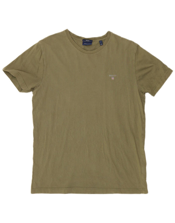 Gant Mens Regular T-Shirt Top Medium Khaki Cotton