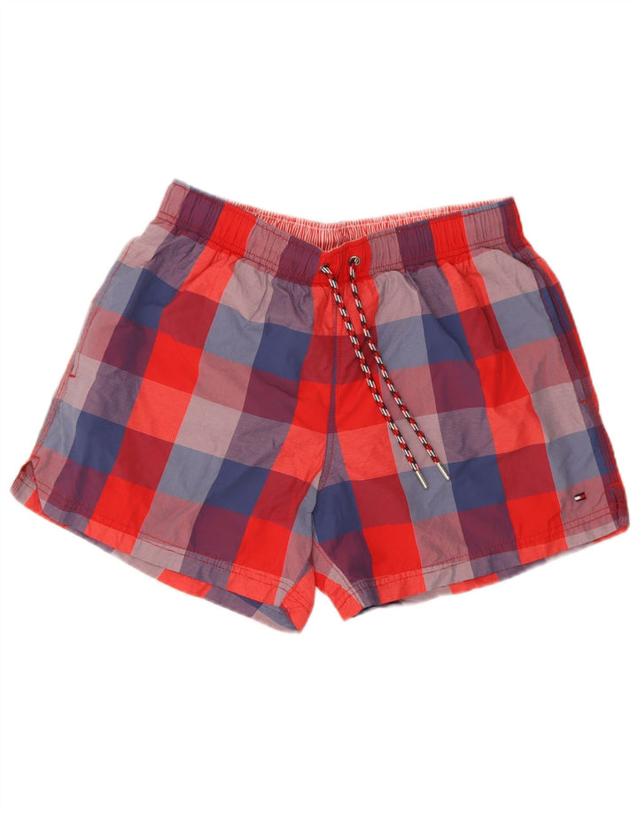 Tommy Hilfiger Mens Swimming Shorts Medium  Red Check Nylon