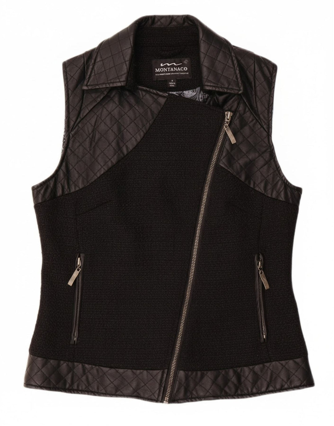 MONTANACO Womens Gilet UK 10 Small Black Polyester