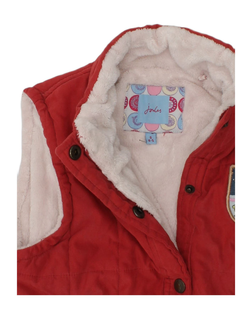 JOULES Girls Sherpa Gilet 4-5 Years Red | Vintage Joules | Thrift | Second-Hand Joules | Used Clothing | Messina Hembry 