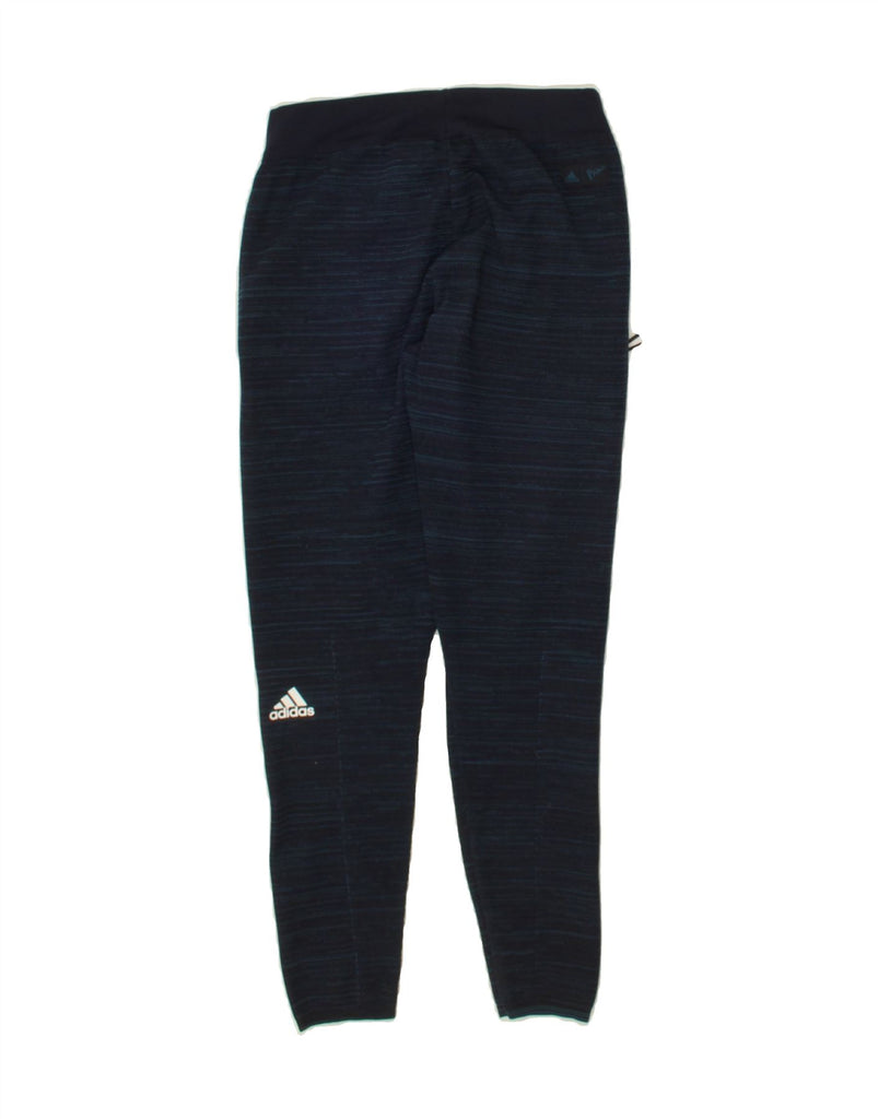 ADIDAS Womens Tracksuit Trousers UK 2 2XS Navy Blue Pinstripe Polyester | Vintage Adidas | Thrift | Second-Hand Adidas | Used Clothing | Messina Hembry 