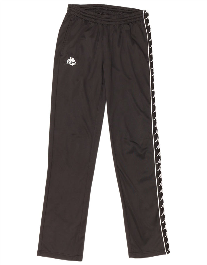 KAPPA Womens Graphic Tracksuit Trousers UK 12 Medium Black Polyester