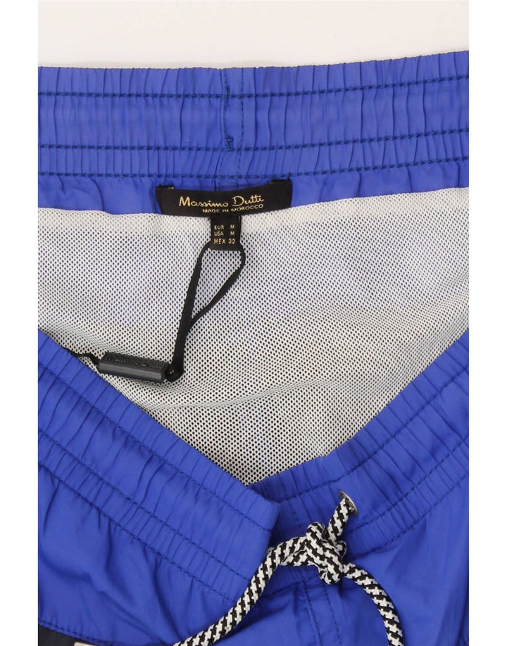 Massimo Dutti Mens Swimming Shorts Medium Blue Colourblock