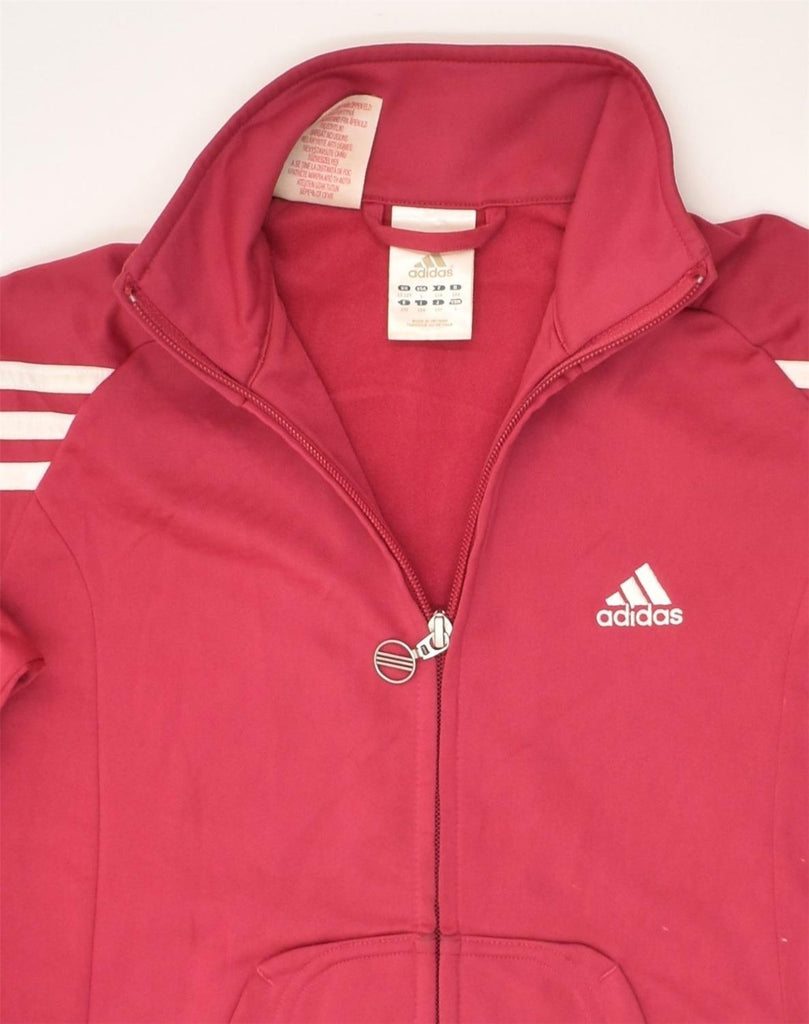 ADIDAS Girls Tracksuit Top Jacket 11-12 Years Pink Polyester | Vintage Adidas | Thrift | Second-Hand Adidas | Used Clothing | Messina Hembry 