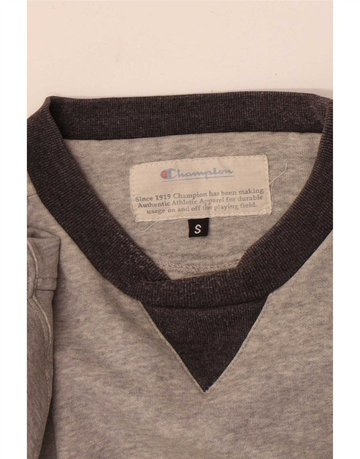 Champion Mens Sweatshirt Jumper Small Grey Colourblock