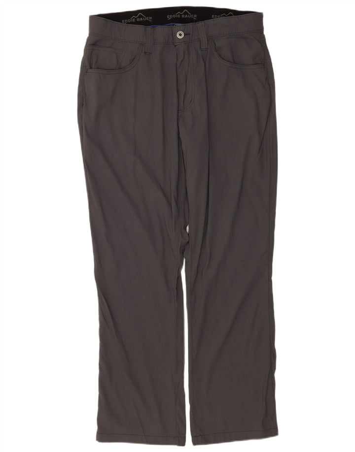 Eddie Bauer Mens Straight Casual Trousers W34 L30 Grey Nylon