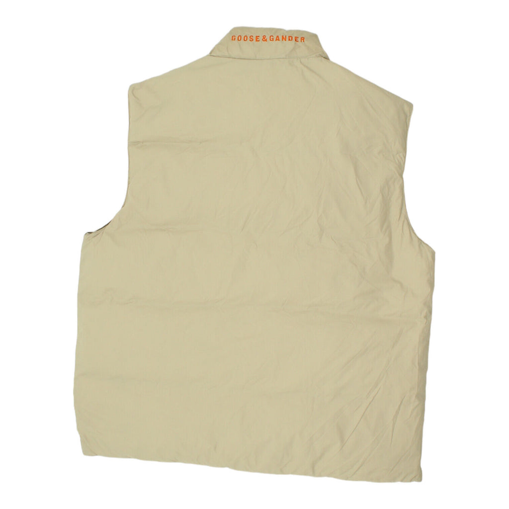 Goose & Gander Mens Reversible Beige Padded Gilet | Vintage Designer Sleeveless | Vintage Messina Hembry | Thrift | Second-Hand Messina Hembry | Used Clothing | Messina Hembry 