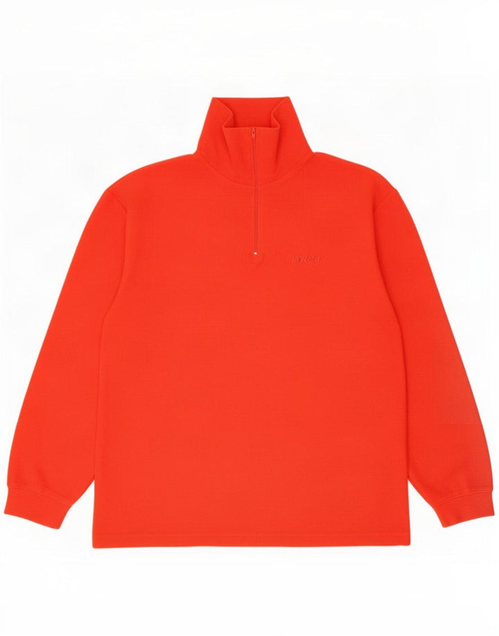 Invicta Mens Zip Neck Fleece Jumper XL Red Polyester