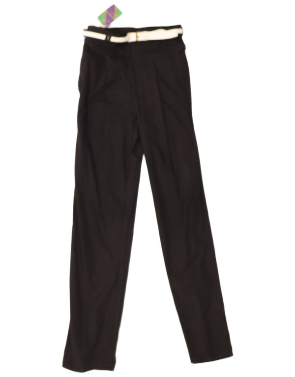 Wampum Womens Slim Casual Trousers IT 44 Medium W28 L34 Black Cotton