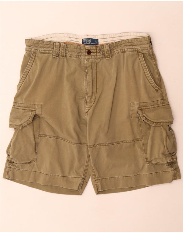 Polo Ralph Lauren Mens Cargo Shorts W38 XL Khaki Cotton