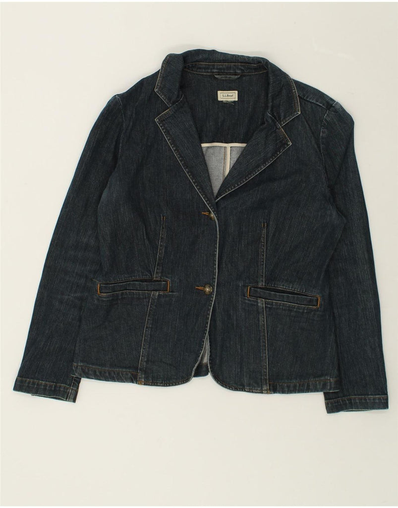 L.L.BEAN Womens 2 Button Denim Blazer Jacket UK 18 XL Navy Blue | Vintage L.L.Bean | Thrift | Second-Hand L.L.Bean | Used Clothing | Messina Hembry 
