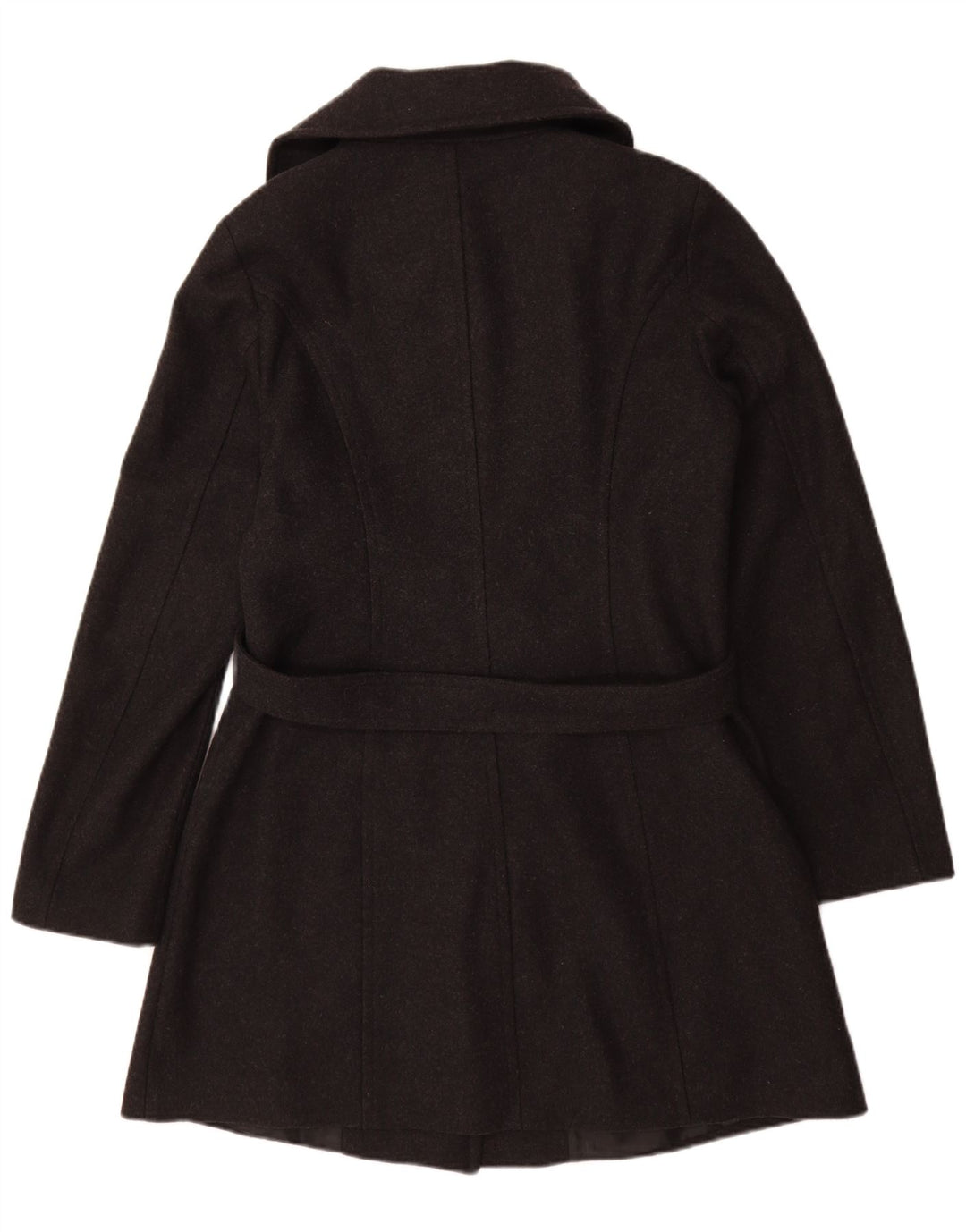 BENETTON Womens Overcoat IT 46 Large Grey Wool