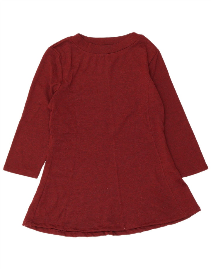 MARKS & SPENCER Womens 3/4 Sleeve Blouse Top UK 12 Medium Burgundy Flecked