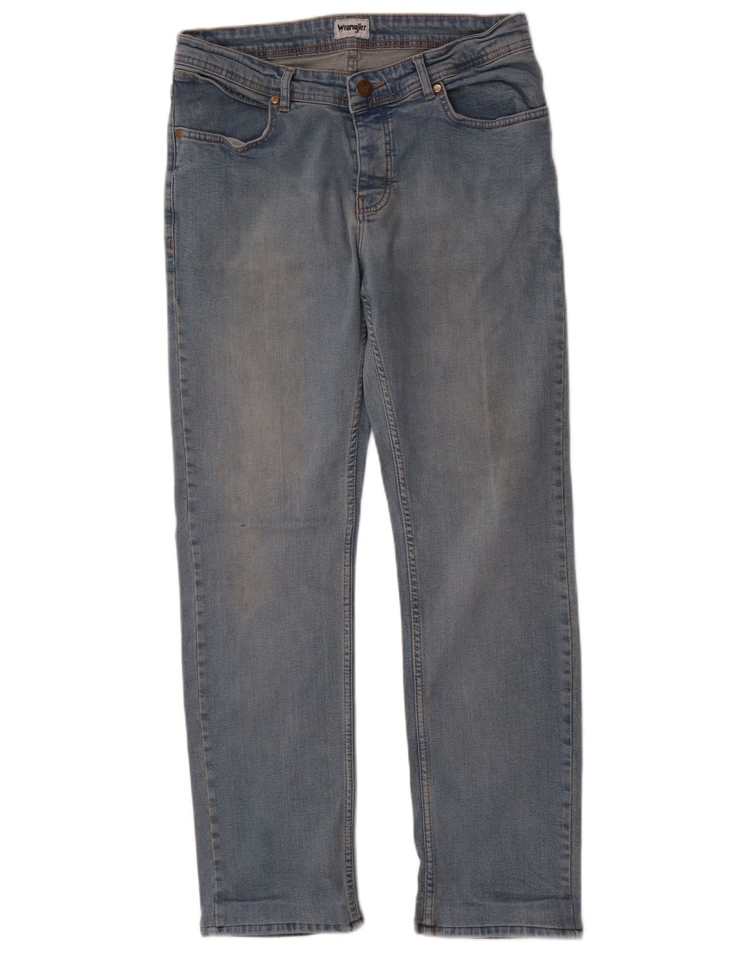 Wrangler Mens Straight Jeans W34 L31 Blue Cotton