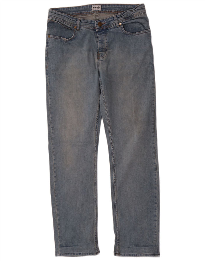 Wrangler Mens Straight Jeans W34 L31 Blue Cotton