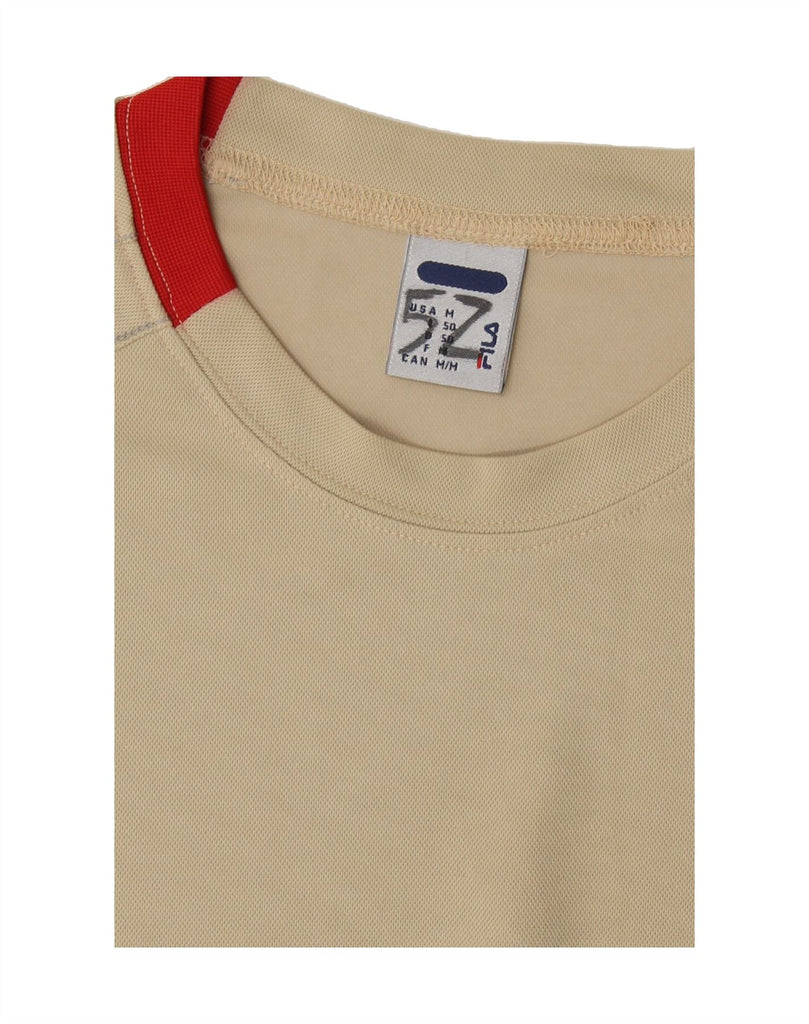 FILA Mens T-Shirt Top IT 50 Medium Beige Polyester Vintage Fila and Second-Hand Fila from Messina Hembry 