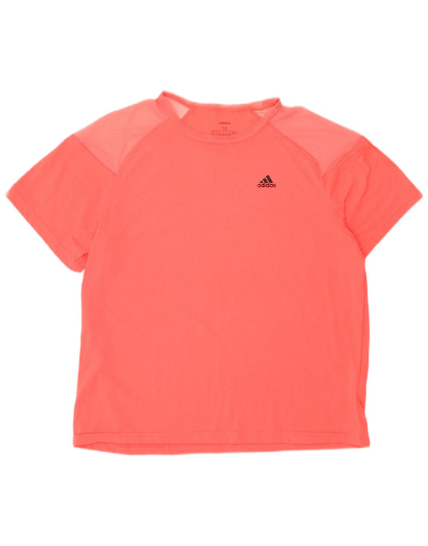 Adidas Womens Aeroready T-Shirt Top UK 12/14 Medium Pink Polyester