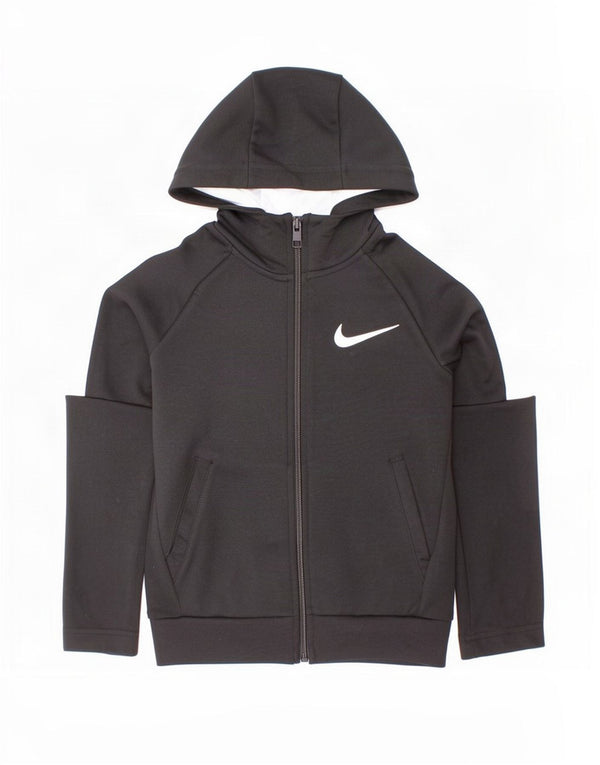 Nike Boys Zip Hoodie Sweater 3-4 Years XS Black Colourblock Polyester