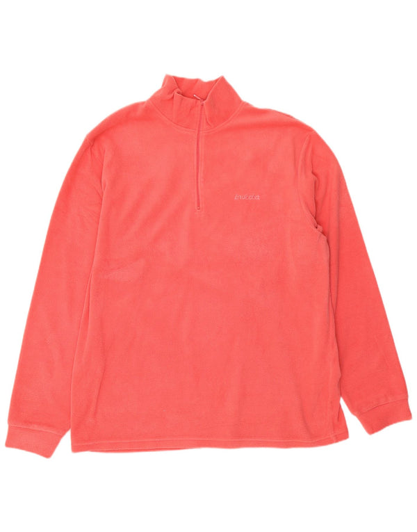 Invicta Womens Zip Neck Fleece Jumper 2XL Red Polyester