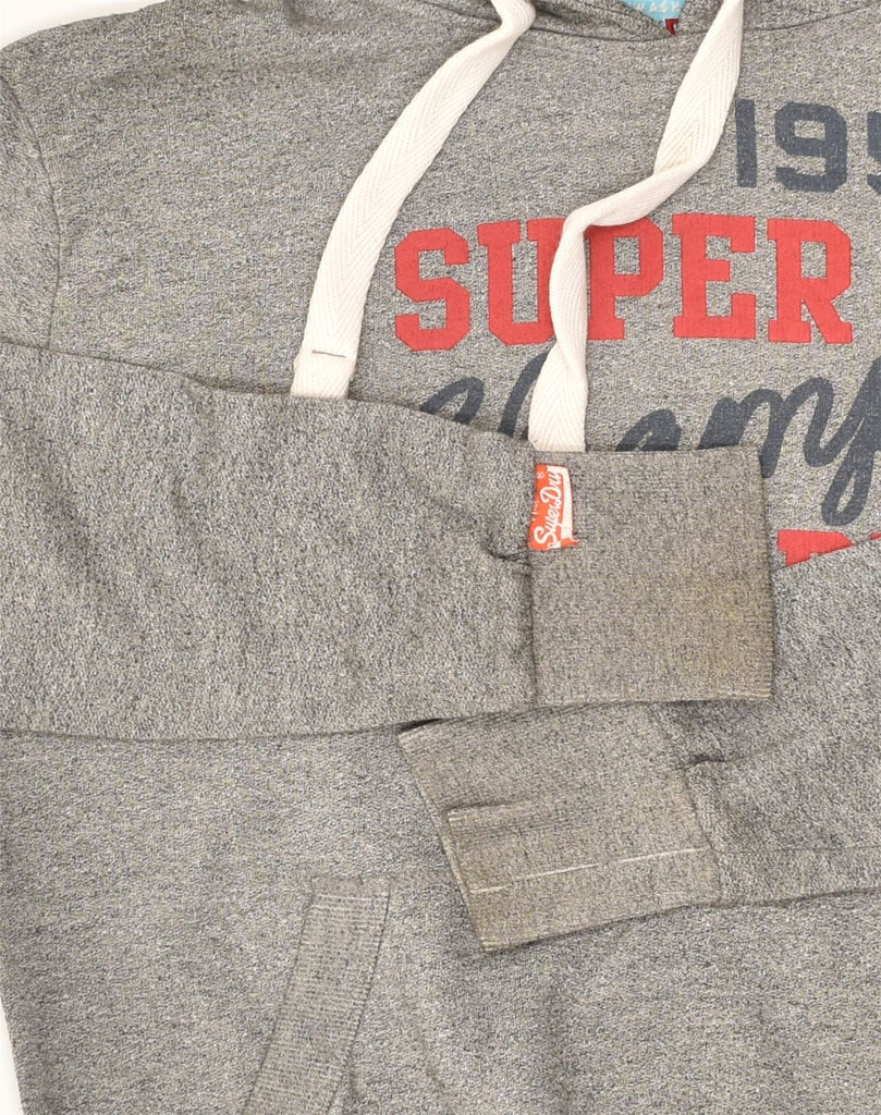 SUPERDRY Mens Graphic Hoodie Jumper Small Grey Cotton | Vintage Superdry | Thrift | Second-Hand Superdry | Used Clothing | Messina Hembry 