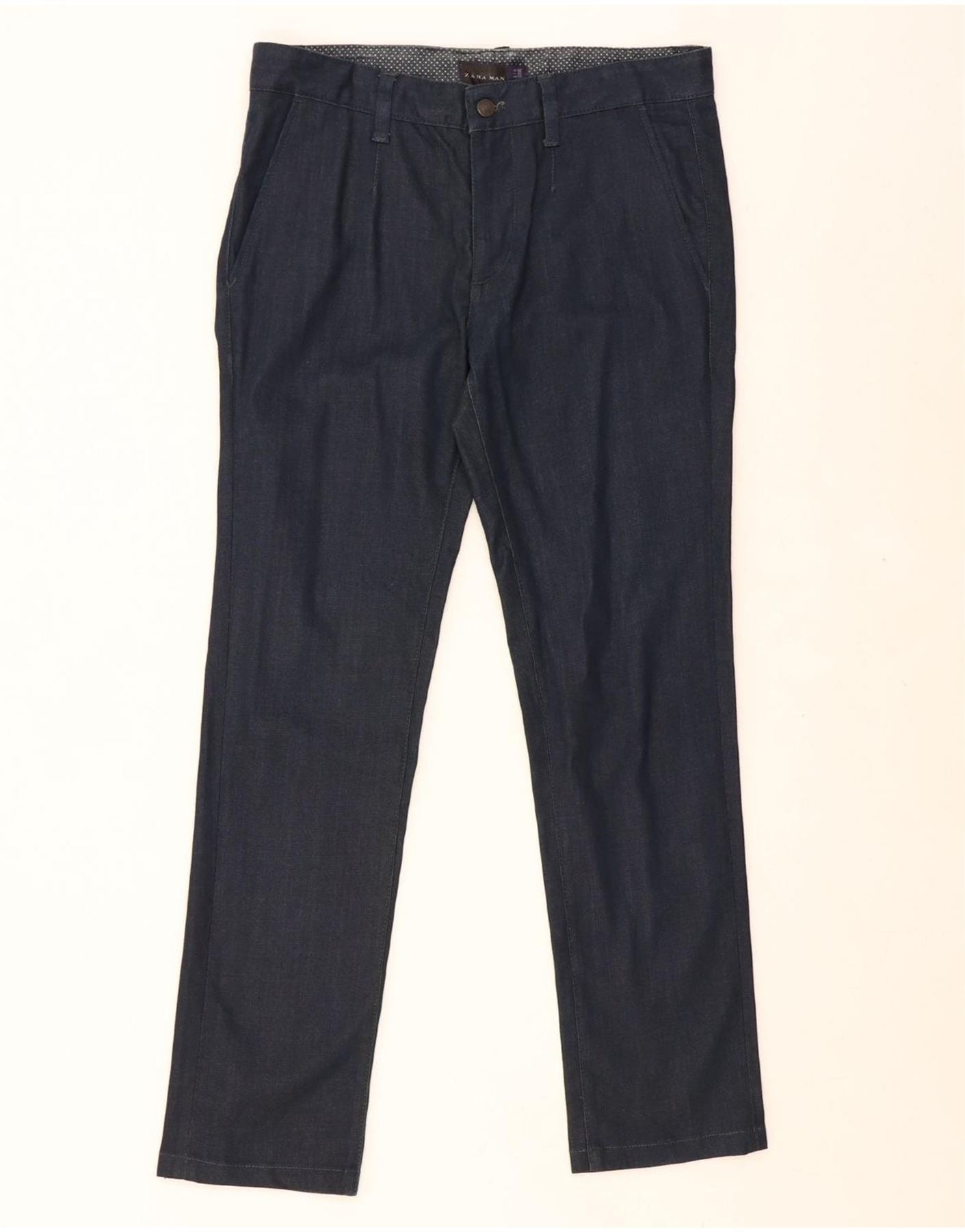 Jeans slim da uomo ZARA, taglia EU 42 Large, W32 L30, blu navy, in