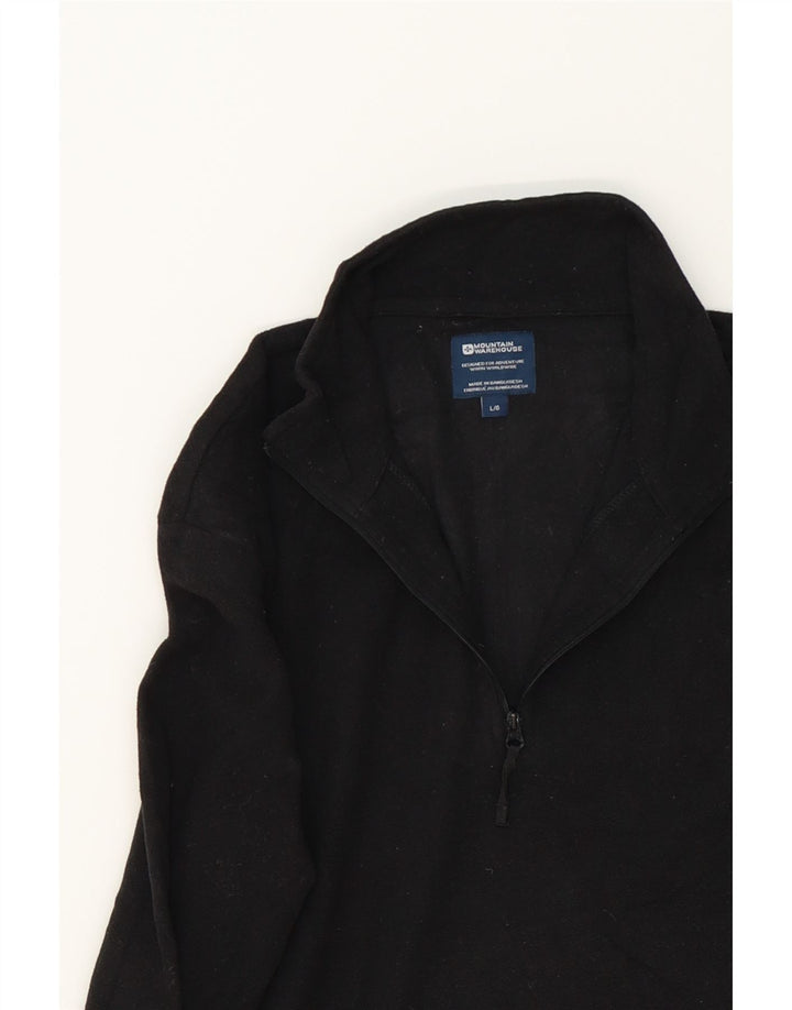 MOUNTAIN WAREHOUSE Mens Zip Neck Fleece Jumper Large Black Polyester Vintage Mountain Warehouse and Second-Hand Mountain Warehouse from Messina Hembry 