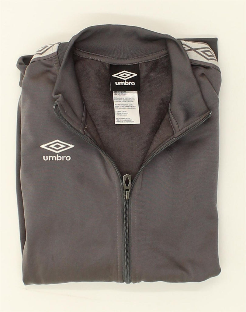 UMBRO Boys Tracksuit Top Jacket 15-16 Years XL Grey Polyester | Vintage Umbro | Thrift | Second-Hand Umbro | Used Clothing | Messina Hembry 