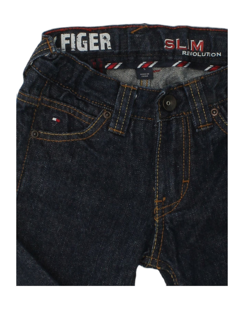 TOMMY HILFIGER Boys Slim Jeans 4-5 Years W22 L20 Navy Blue Cotton | Vintage Tommy Hilfiger | Thrift | Second-Hand Tommy Hilfiger | Used Clothing | Messina Hembry 