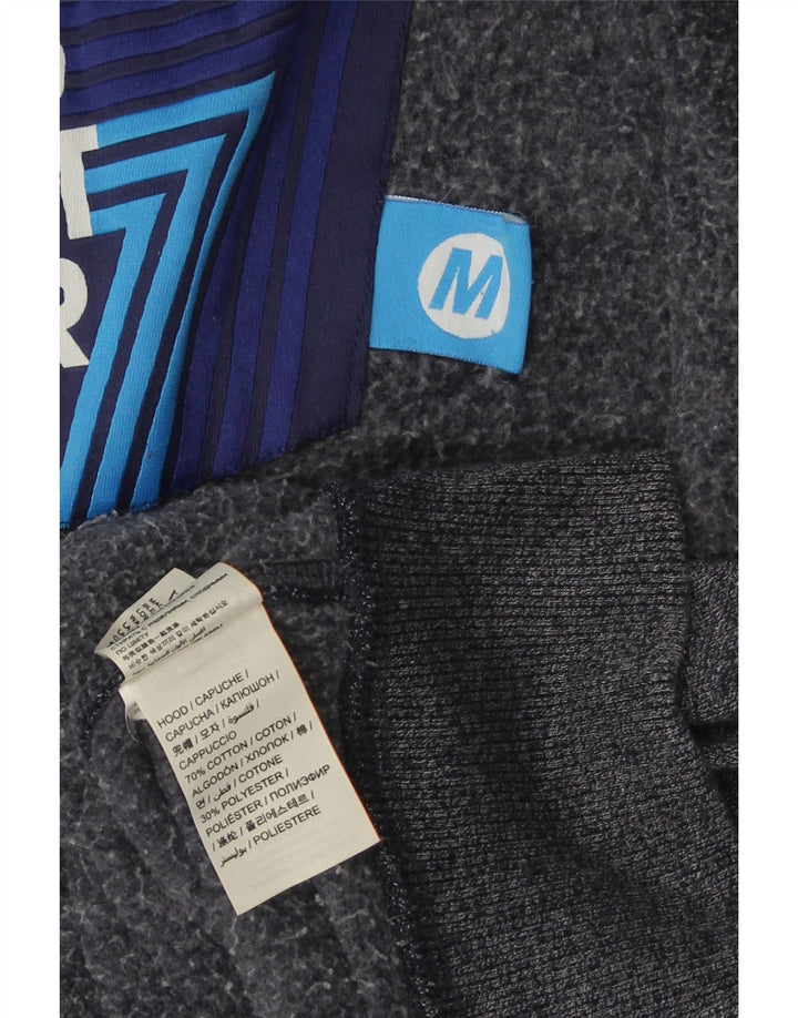 SUPERDRY Mens Graphic Zip Hoodie Sweater Medium Navy Blue Cotton