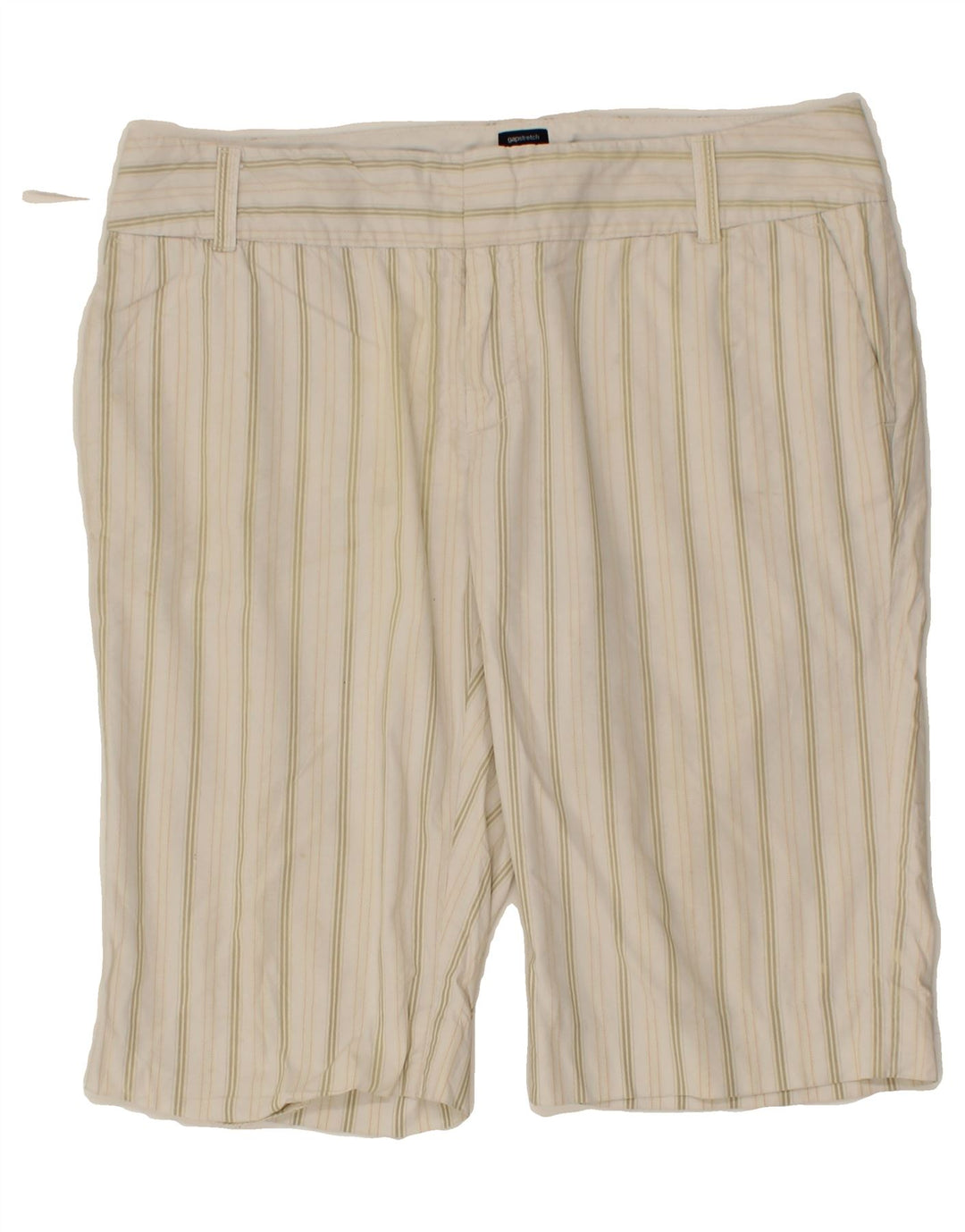 GAP Womens Chino Shorts UK 16 Large W38  Beige Striped Vintage Gap and Second-Hand Gap from Messina Hembry 