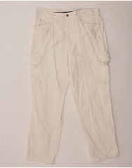 BROOKSFIELD Mens Straight Cargo Trousers IT 52 XL W36 L28 White Cotton