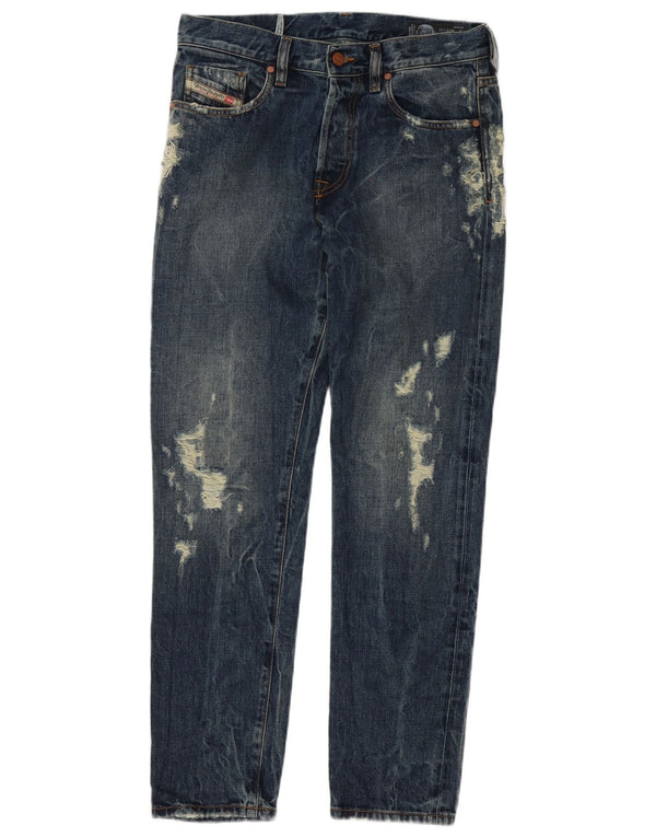 Diesel Mens Mharky Distressed Slim Skinny Jeans W30 L32 Blue Cotton