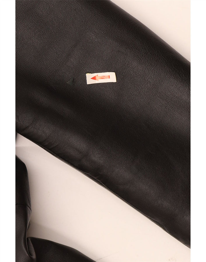 Conbipel Mens Free Heron Leather Coat IT 48 Medium Black Leather