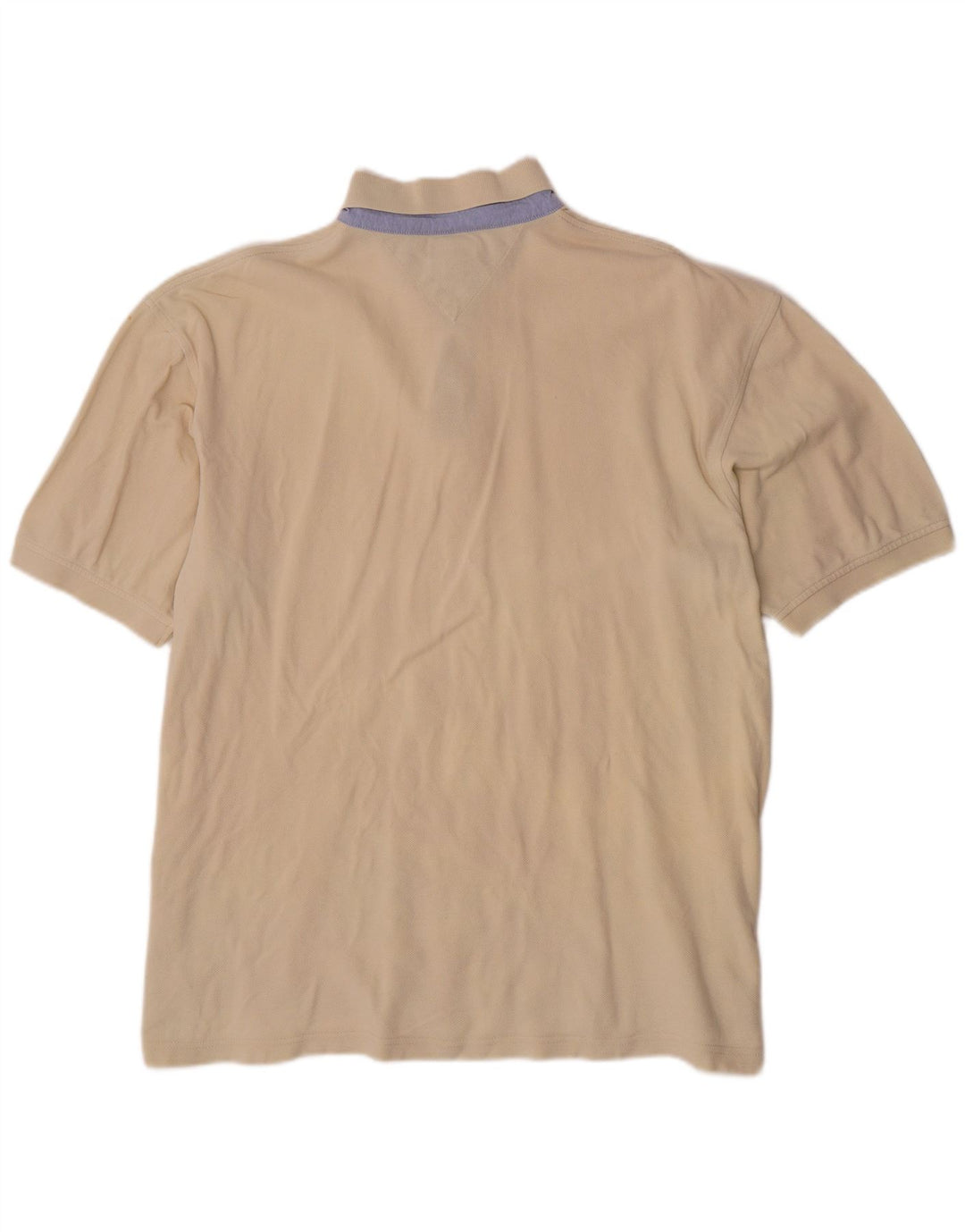TOMMY HILFIGER Mens Polo Shirt XL Beige Cotton