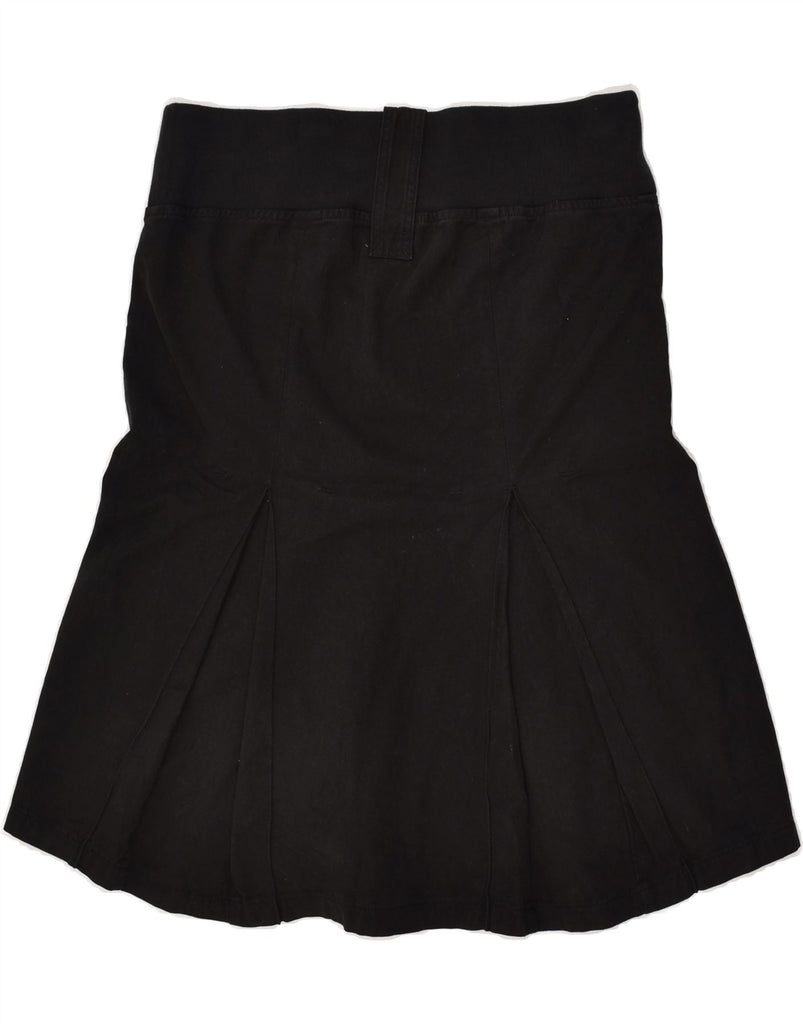 BENETTON Womens A-Line Skirt UK 10 Small W34 Black Cotton | Vintage Benetton | Thrift | Second-Hand Benetton | Used Clothing | Messina Hembry 