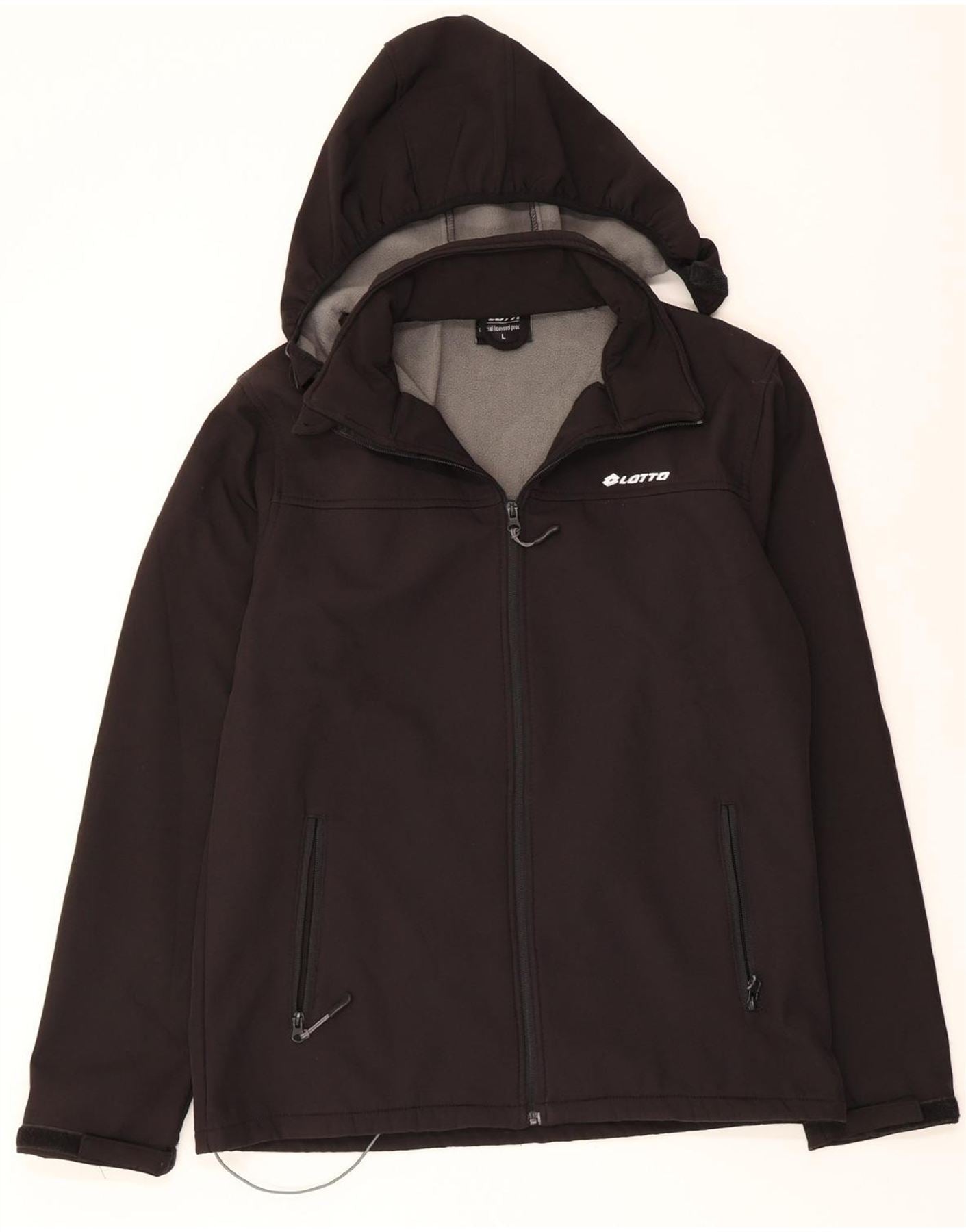 LOTTO Herren Trainingsjacke mit Kapuze, Größe L, Schwarz