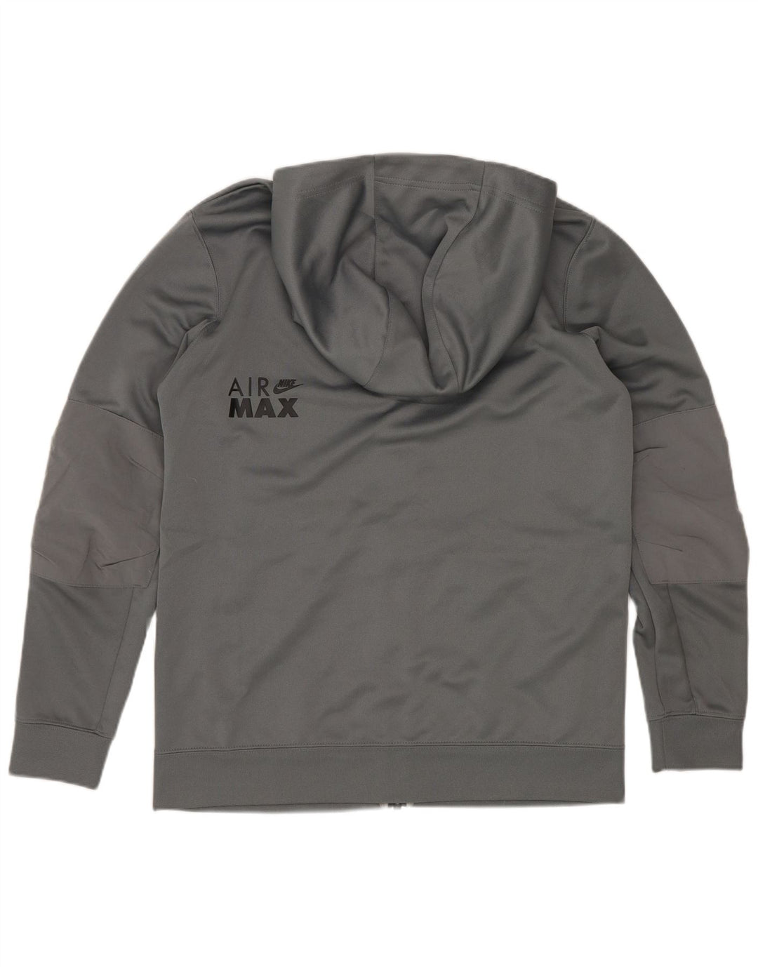 Nike Boys Graphic Zip Hoodie Sweater 12-13 Years Large Grey Polyester