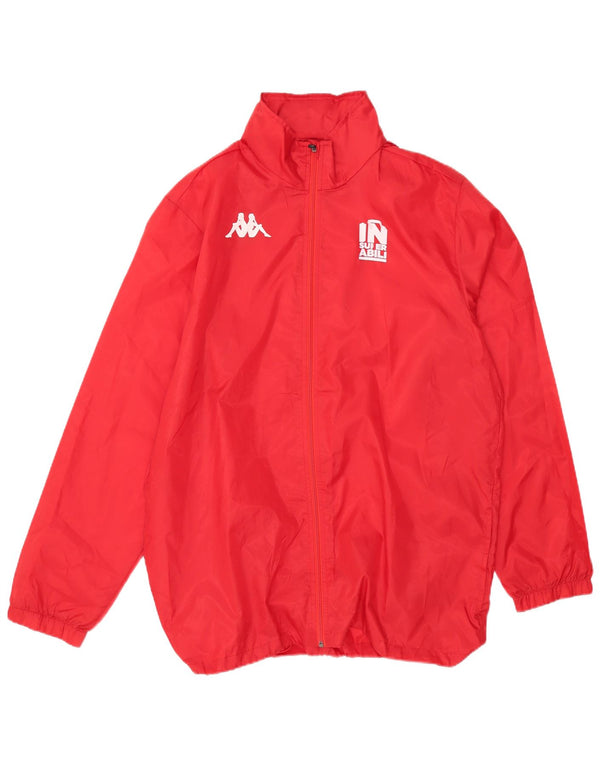 Kappa Mens Hooded Tracksuit Top Jacket XL Red Polyester