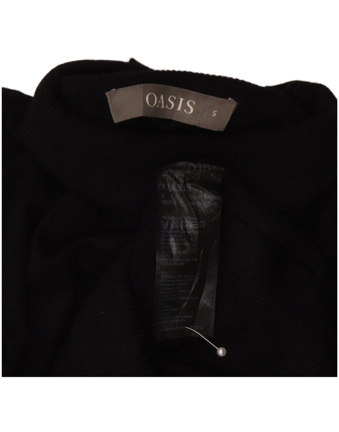 Oasis Womens Roll Neck Jumper Sweater UK 10 Small Black Viscose