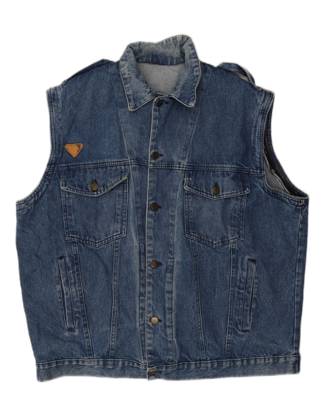 VINTAGE Mens Denim Gilet UK 42 XL Blue Vintage Vintage and Second-Hand Vintage from Messina Hembry 