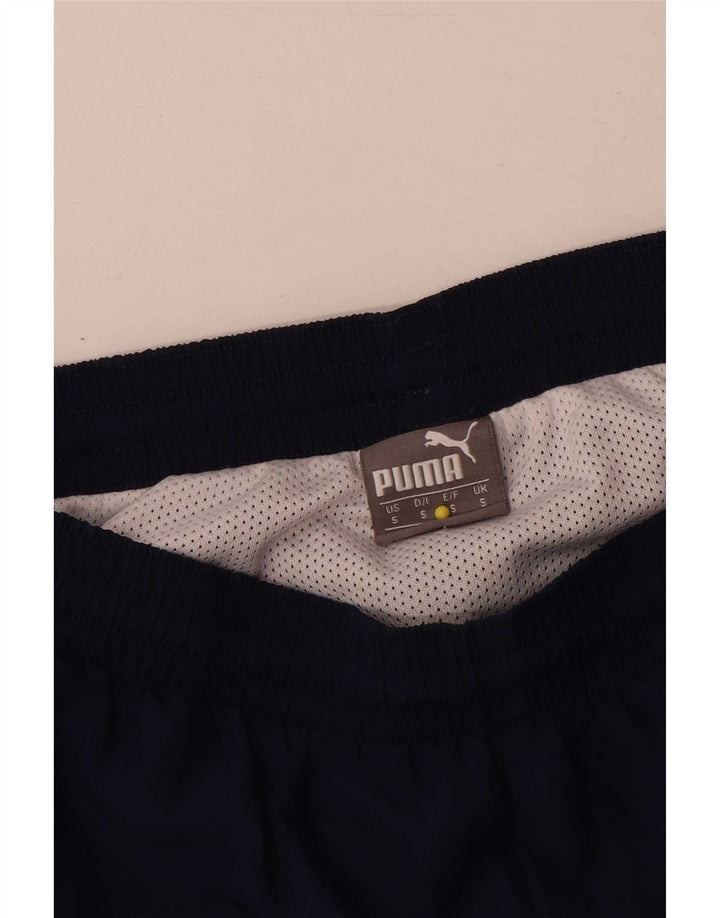 Puma Mens Italia Graphic Sport Shorts Small  Navy Blue Polyester