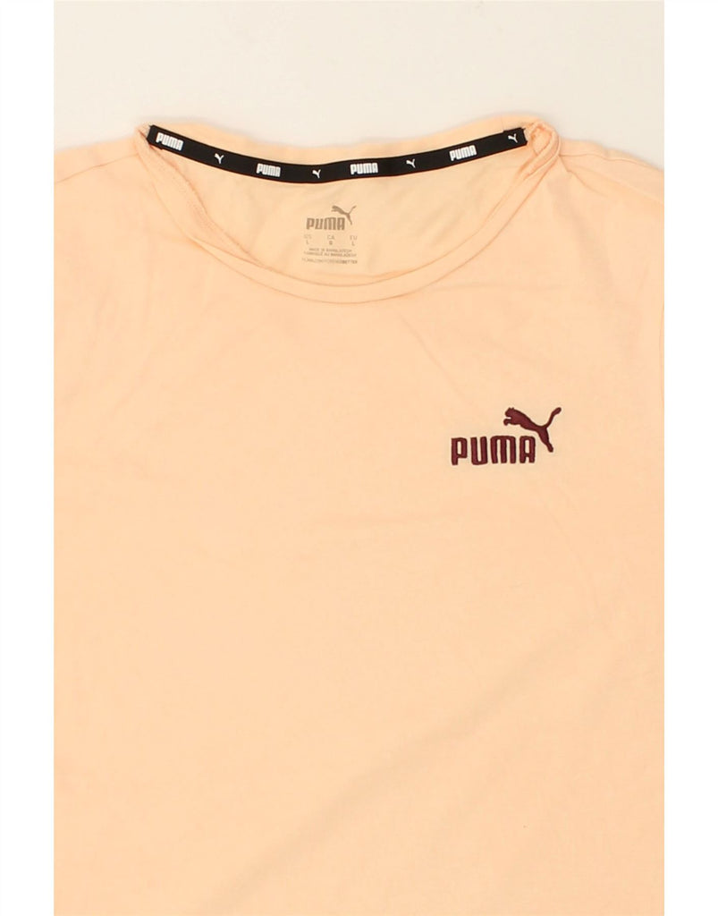 PUMA Womens T-Shirt Top UK 14 Large Beige | Vintage Puma | Thrift | Second-Hand Puma | Used Clothing | Messina Hembry 