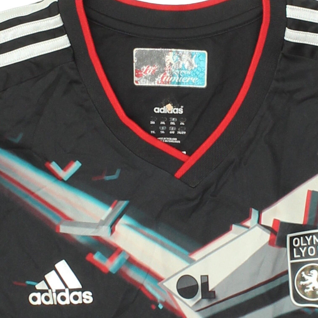 Olympique Lyonnais 2012-13 Adidas Mens Black Third Shirt | Football Sportswear | Vintage Messina Hembry | Thrift | Second-Hand Messina Hembry | Used Clothing | Messina Hembry 