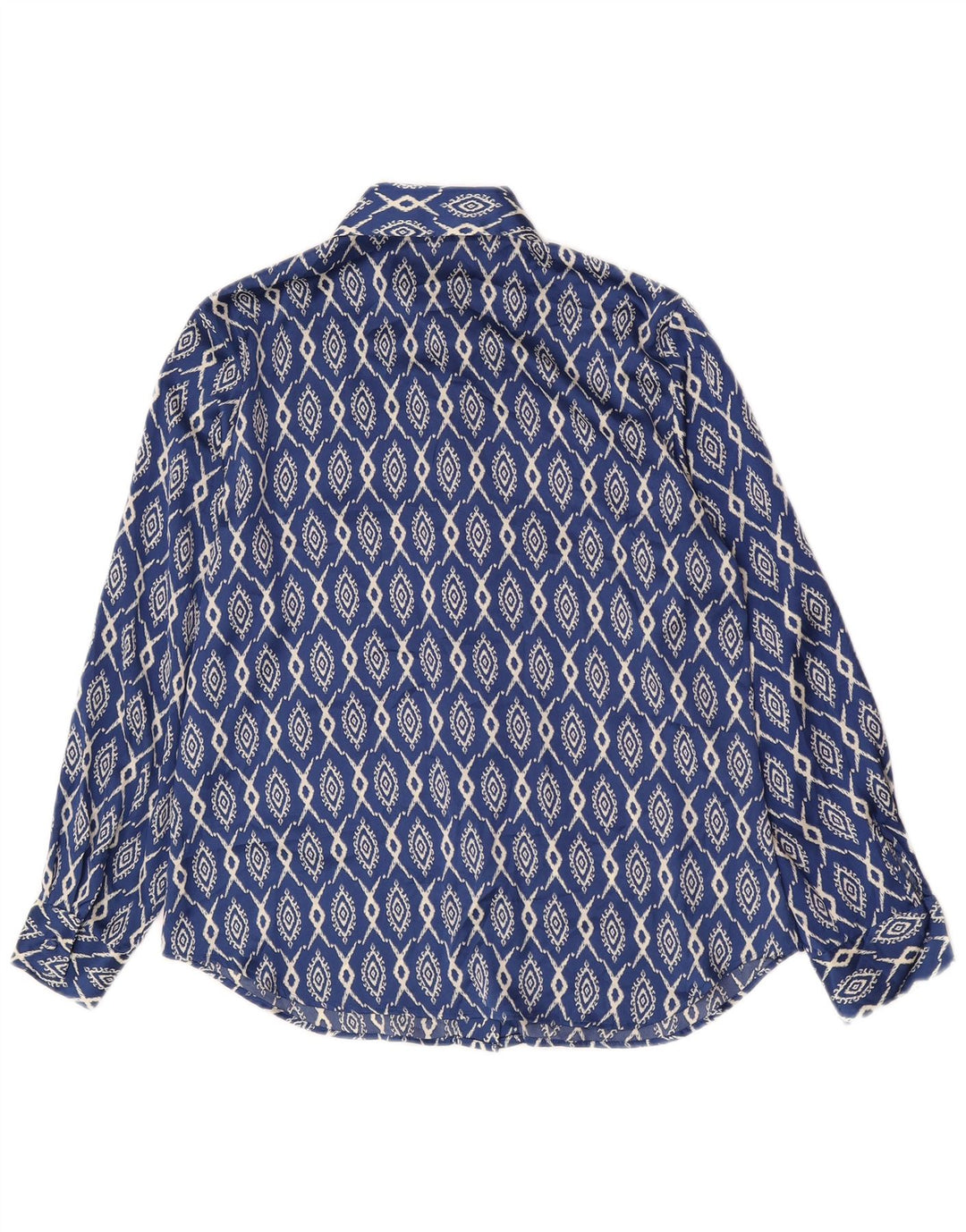 Zara Womens Shirt UK 10 Small Blue Ikat