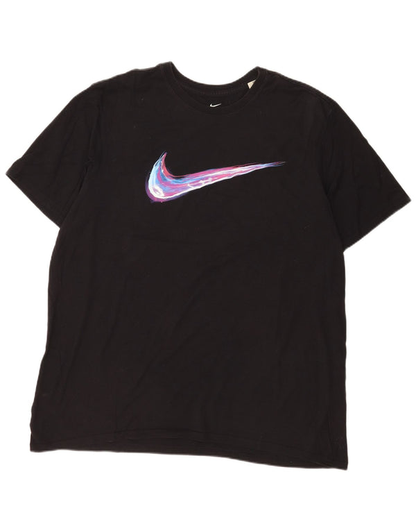NIKE Mens Athletic Cut Graphic T-Shirt Top 2XL Black Cotton