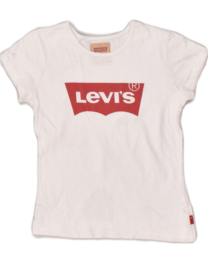 LEVI'S Girls Graphic T-Shirt Top 9-10 Years White Cotton | Vintage Levi's | Thrift | Second-Hand Levi's | Used Clothing | Messina Hembry 